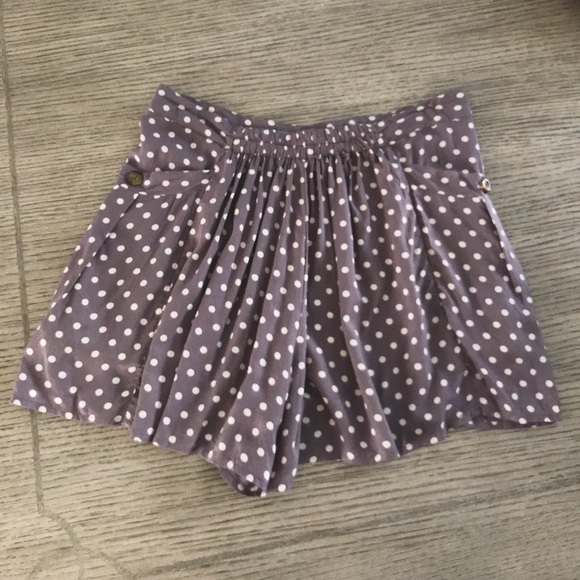 Free People • Brown & Cream Polka Dot Skort Shorts - Picture 3 of 8